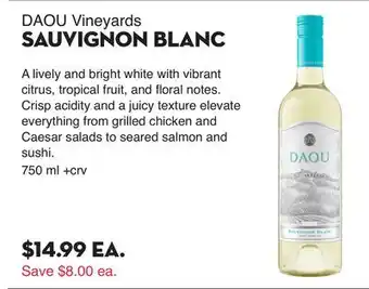 Bristol Farms DAOU Vineyards SAUVIGNON BLANC offer