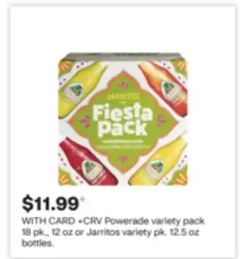 CVS Powerade variety pack 18 pk., 12 oz or Jarritos variety pk. 12.5 oz bottles offer