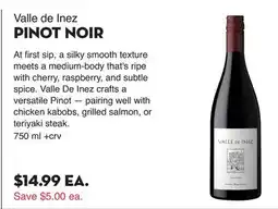 Bristol Farms Valle de Inez PINOT NOIR offer