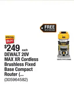 The Home Depot DEWALT 20V MAX XR Cordless Brushless Fixed Base Compact Router (Tool Only) offer