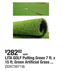 The Home Depot LITA GOLF Putting Green 7 ft. x 15 ft. Green Artificial Grass Turf offer
