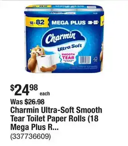 The Home Depot Charmin Ultra-Soft Smooth Tear Toilet Paper Rolls (18 Mega Plus Rolls) offer