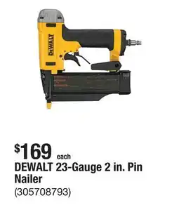 The Home Depot DEWALT 23-Gauge 2 in. Pin Nailer offer
