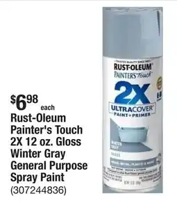 The Home Depot Rust-Oleum Painter's Touch 2X 12 oz. Gloss Winter Gray General Purpose Spray Paint offer