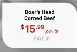 Standard Market Boar's Head Corned Beef offer