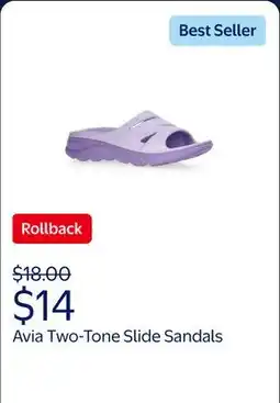 Walmart Avia Women's Two Tone Slide Sandals offer