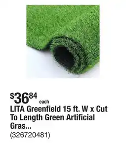 The Home Depot LITA Greenfield 15 ft. W x Cut To Length Green Artificial Grass Turf offer