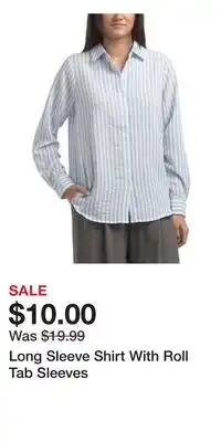 TJ Maxx Long Sleeve Shirt With Roll Tab Sleeves offer