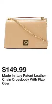 TJ Maxx Made In Italy Patent Leather Chain Crossbody With Flap Over offer