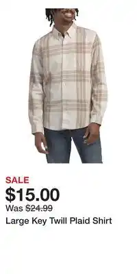 TJ Maxx Large Key Twill Plaid Shirt offer