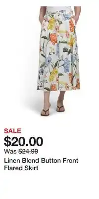 TJ Maxx Linen Blend Button Front Flared Skirt offer