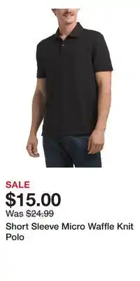 TJ Maxx Short Sleeve Micro Waffle Knit Polo offer