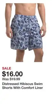 TJ Maxx Distressed Hibiscus Swim Shorts With Comfort Liner offer