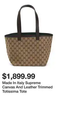 TJ Maxx Made In Italy Supreme Canvas And Leather Trimmed Totissima Tote offer