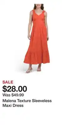 TJ Maxx Malena Texture Sleeveless Maxi Dress offer