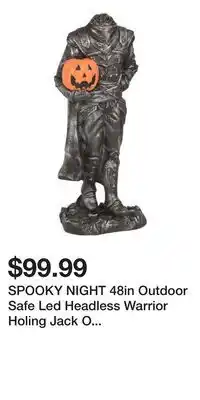 TJ Maxx SPOOKY NIGHT 48in Outdoor Safe Led Headless Warrior Holing Jack O Lantern offer