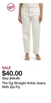 TJ Maxx The Og Straight Ankle Jeans With Zip Fly offer