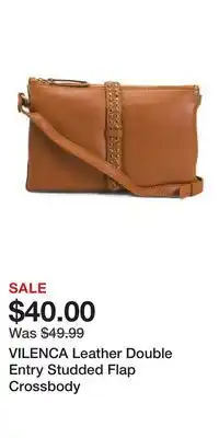 TJ Maxx VILENCA Leather Double Entry Studded Flap Crossbody offer