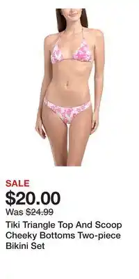 TJ Maxx Tiki Triangle Top And Scoop Cheeky Bottoms Two-piece Bikini Set offer