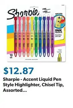 Sam's Club Sharpie - Accent Liquid Pen Style Highlighter, Chisel Tip, Assorted - 10/Set offer