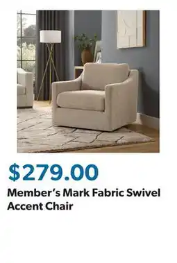 Sam's Club Member's Mark Fabric Swivel Accent Chair offer