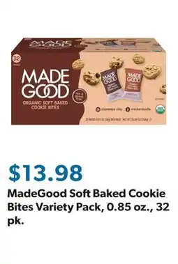 Sam's Club MadeGood Soft Baked Cookie Bites Variety Pack, 0.85 oz., 32 pk offer