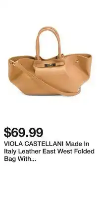 TJ Maxx VIOLA CASTELLANI Made In Italy Leather East West Folded Bag With Turn Lock Belt offer