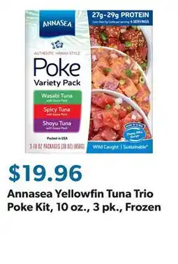 Sam's Club Annasea Yellowfin Tuna Trio Poke Kit, 10 oz., 3 pk., Frozen offer
