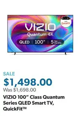 Sam's Club VIZIO 100 Class Quantum Series QLED Smart TV, QuickFit offer