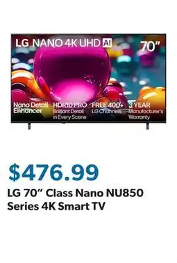 Sam's Club LG 70 Class Nano NU850 Series 4K Smart TV offer