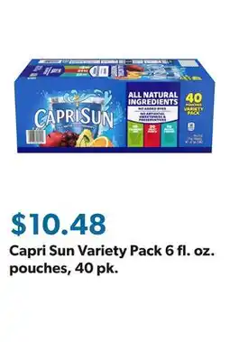 Sam's Club Capri Sun Variety Pack 6 fl. oz. pouches, 40 pk offer