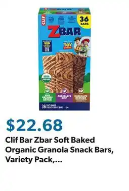 Sam's Club Clif Bar Zbar Soft Baked Organic Granola Snack Bars, Variety Pack, 36 pk offer