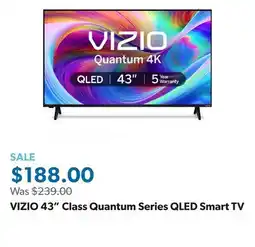 Sam's Club VIZIO 43 Class Quantum Series QLED Smart TV offer