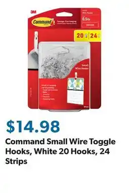 Sam's Club Command Small Wire Toggle Hooks, White 20 Hooks, 24 Strips offer