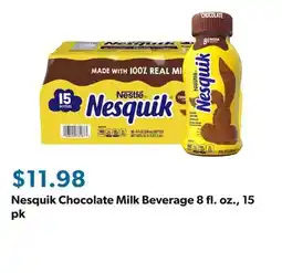 Sam's Club Nesquik Chocolate Milk Beverage 8 fl. oz offer