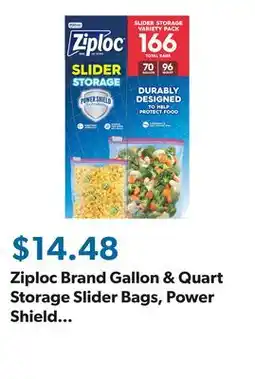 Sam's Club Ziploc Brand Gallon & Quart Storage Slider Bags, Power Shield Technology for More Durability, 166 ct offer