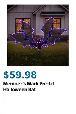 Sam's Club Member's Mark Pre-Lit Halloween Bat offer