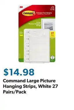Sam's Club Command Large Picture Hanging Strips, White 27 Pairs/Pack offer