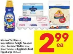 Albertsons Mission Tortilla, International Delight Creamer Lucerne Butter offer