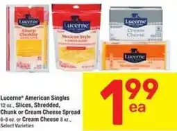 Albertsons Lucerne American Singles, Slices, Shredded, Chunk or Cream Cheese Spread. or Cream Cheese offer
