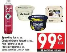 Albertsons Sparkling, Chobani Greek Yogurt, Flip Yogurt or Protein Yogurt offer