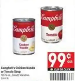 Albertsons Campbell's Chicken Noodle or Tomate Soup offer
