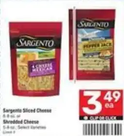 Albertsons Sargente Sliced Cheese Shredded Cheese offer