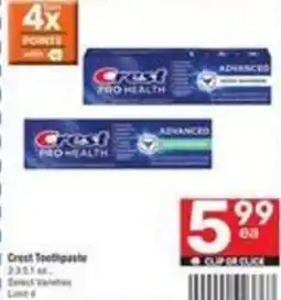 Albertsons Crest Toothpaste offer
