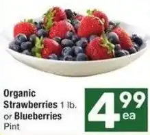 Albertsons Organic Strawberries or Blueberries Pint offer