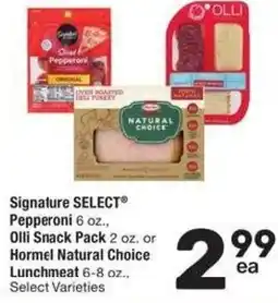 Albertsons Pepperoni, Olli Snack Pack or Hormel Natural Choice Lunchmeat offer