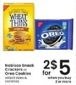 Albertsons Nabisco Snack Crackers or Oreo Cookies offer