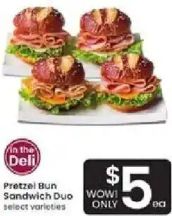Albertsons Pretzel Bun Sandwich Duo offer