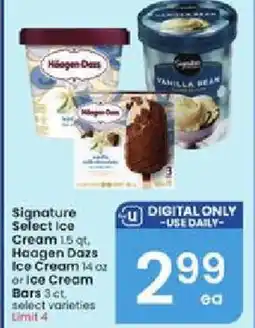 Albertsons Signature Select Ice Cream, Haagen Dazs Ice Cream or Ice Cream offer