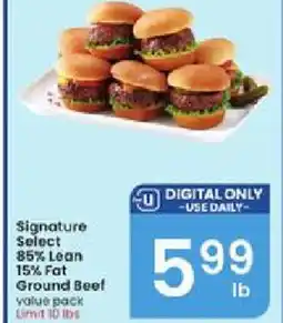 Albertsons Signature Select 85% Lean 15% Fat Ground Beef offer